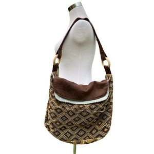 Kindred Spirit Oh Bag Reversible Messenger Tote Shoulder Bag Brown
